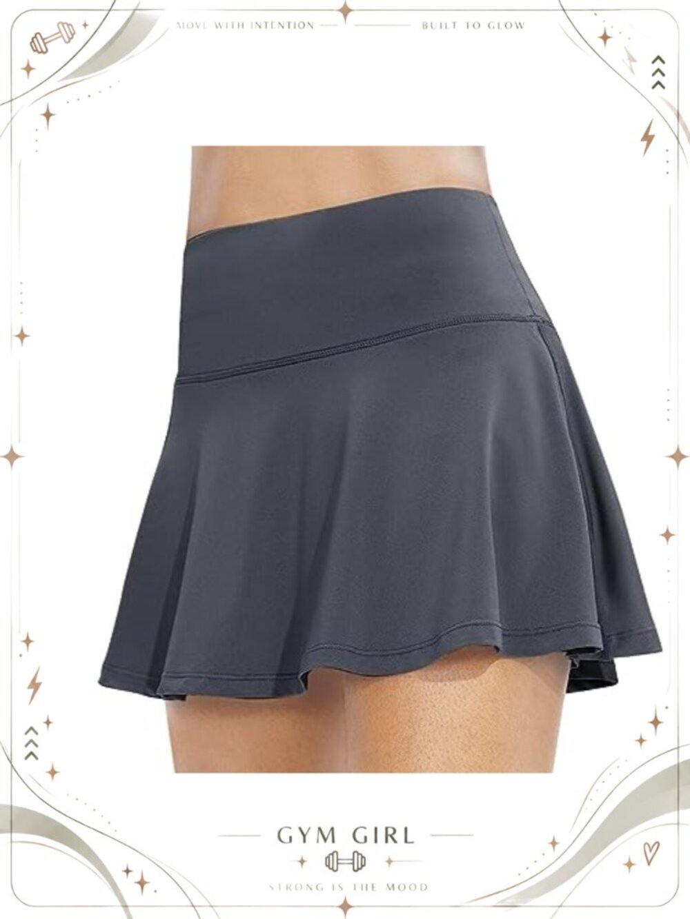 Pleated High Waist Mini Skort with Built-in Shorts for Tennis